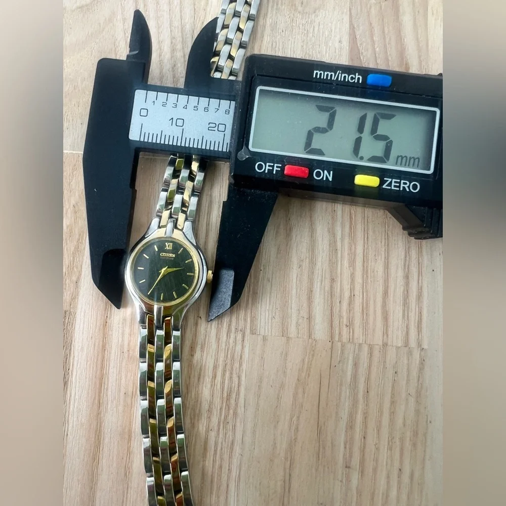 Citizen eco-drive ladies black dial two toned solar dress watch